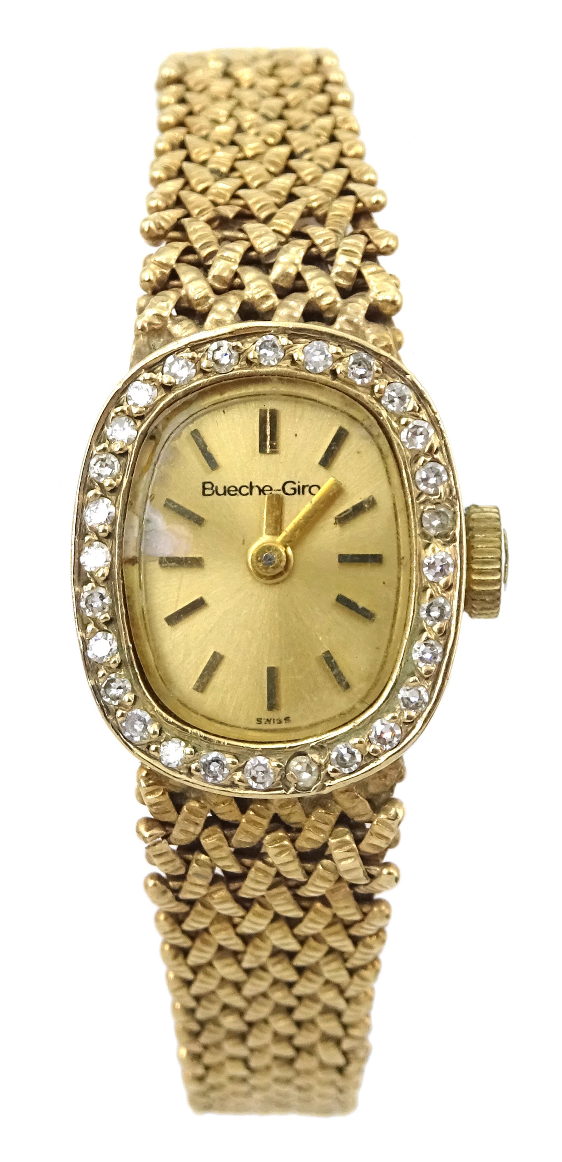 Buche-Girod 9ct gold ladies bracelet wristwatch