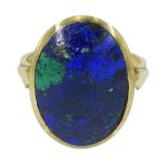 9ct gold oval azurite malachite ring