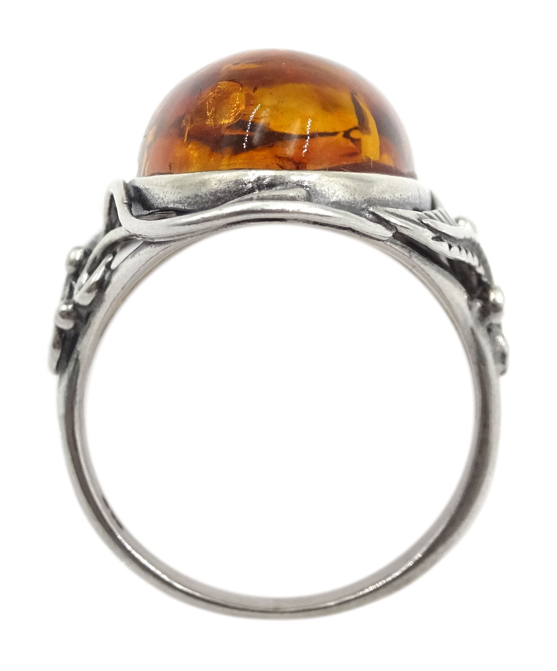 Silver Baltic amber ring - Image 4 of 4
