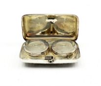 Edwardian silver sovereign and half sovereign case with engraved decoration Birmingham 1906 Makers m