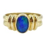 9ct gold oval opal triplet ring