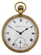 9ct gold open face Swiss lever pocket watch