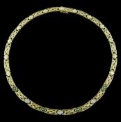 9ct gold fancy link necklace