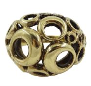 Gold circular abstract design dome shaped ring