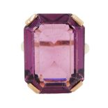 Gold emerald cut amethyst ring