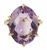 9ct gold oval amethyst ring