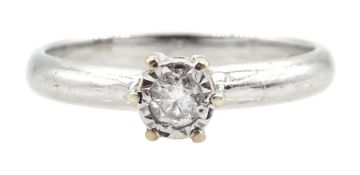 9ct white gold single stone diamond ring