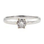 9ct white gold single stone diamond ring