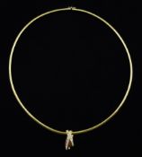 14ct gold diamond pendant necklace