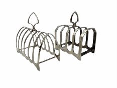 Silver four division toast rack with spade shape handle Sheffield 1937 Maker Viners and a six divisi