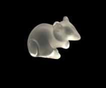 Lalique frosted glass model of a Mouse