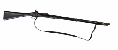 19th century three band percussion musket with sighted barrel