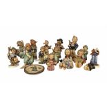 Collection of Hummel figures including Apple Tree Boy