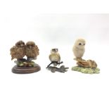 Albany china and bronze figure of an owl H7cm
