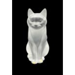 Lalique frosted glass model of a seated Cat 'Chat Assis'
