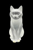 Lalique frosted glass model of a seated Cat 'Chat Assis'