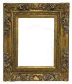 Gilt picture frame moulded with shells and flower heads