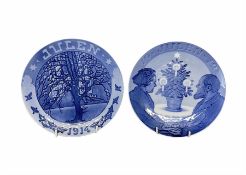 Two Royal Copenhagen Christmas plates dated 1912