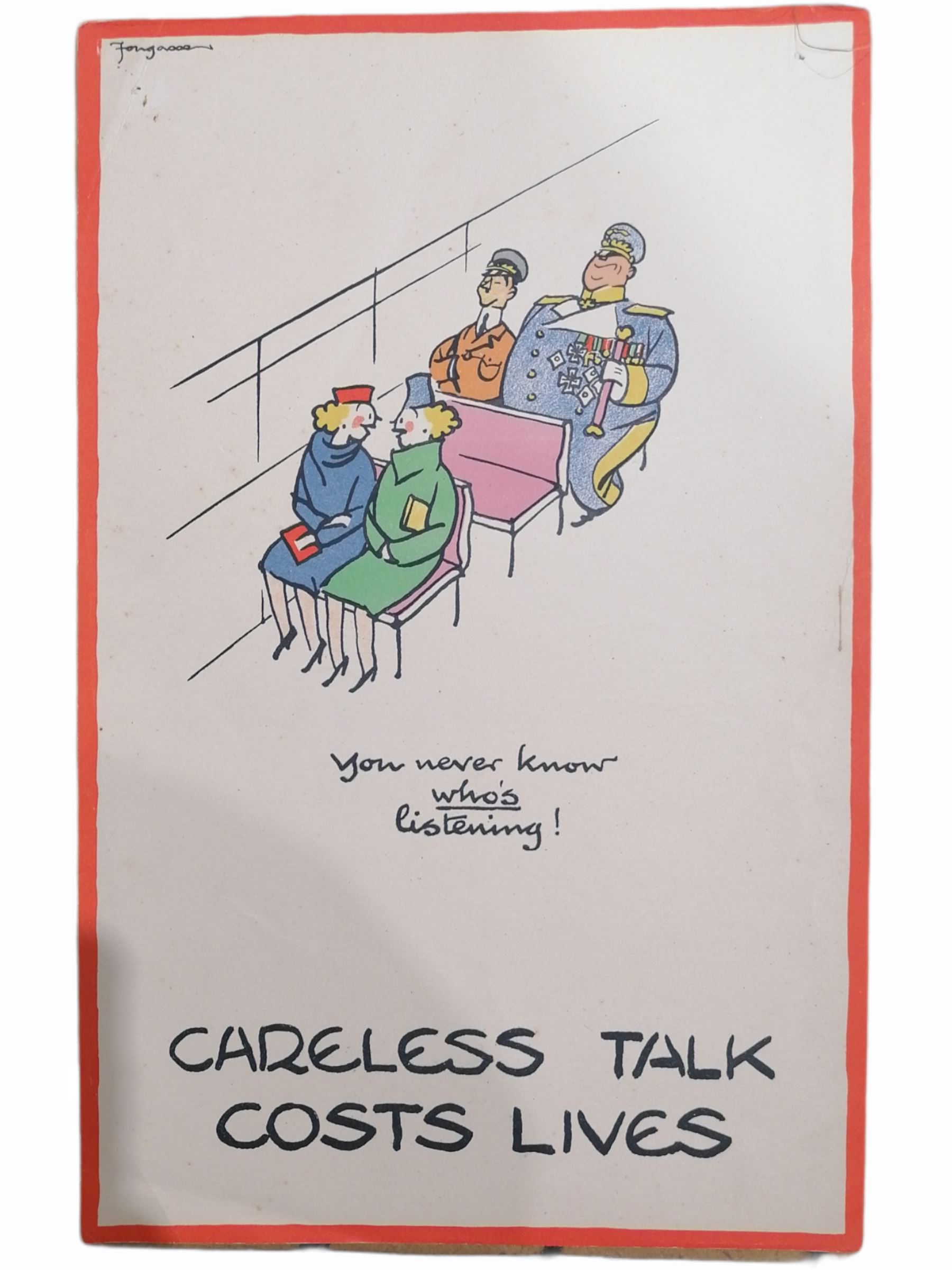 Fougasse (Cyril Kenneth Bird; British 1887-1965): 'Careless Talk Costs Lives' - Image 4 of 9