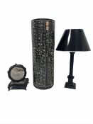 Ebonised wooden column table lamp