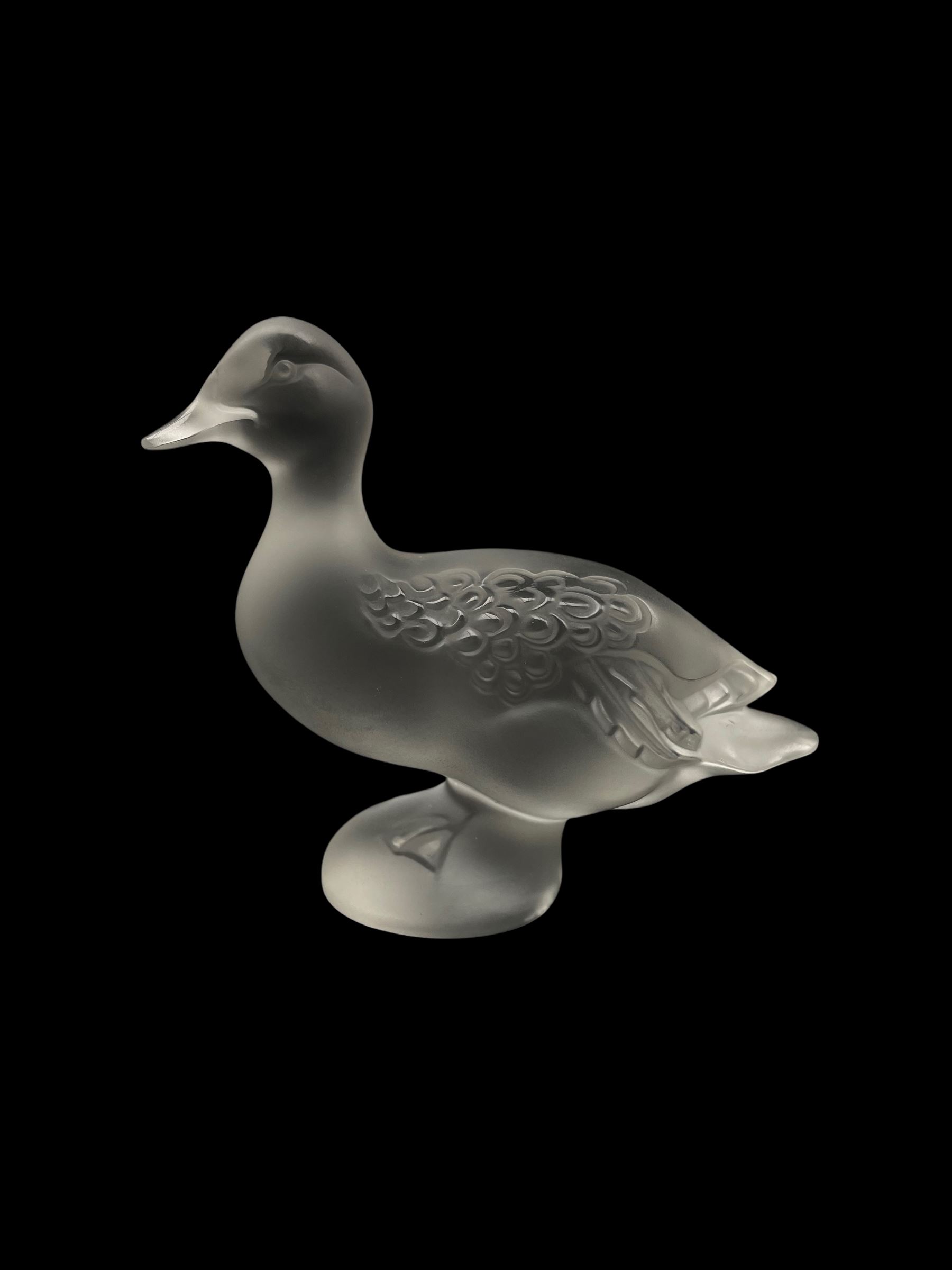 Lalique frosted glass model of a Duck