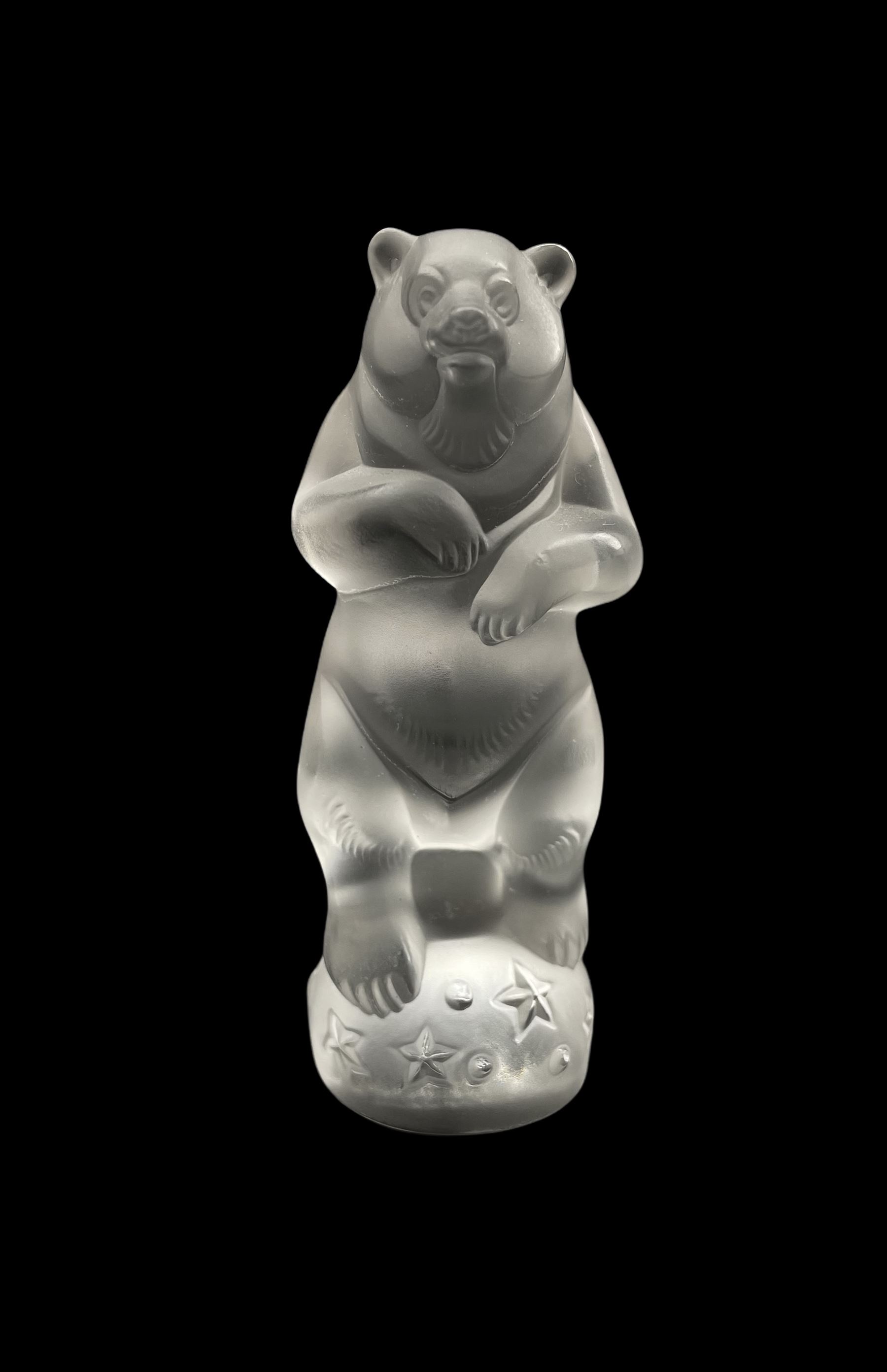 Lalique frosted glass model of a Performing Bear