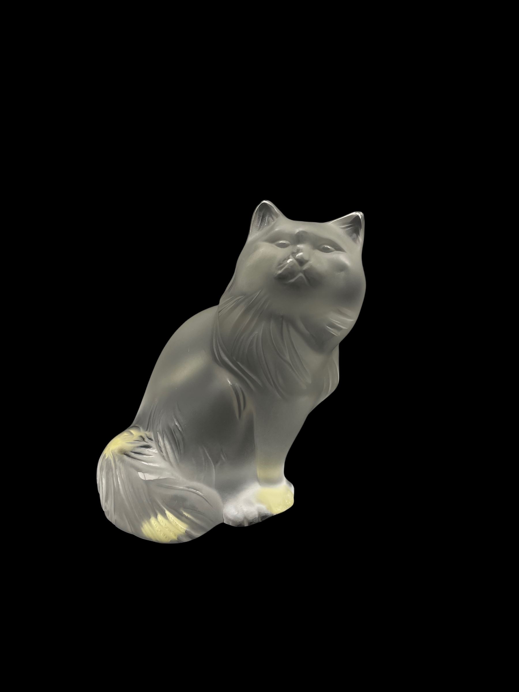 Lalique frosted glass seated model of 'Heggie Cat'