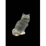 Lalique frosted glass seated model of 'Heggie Cat'