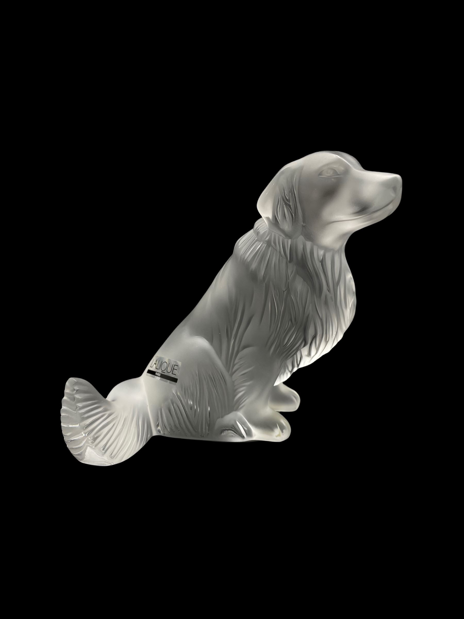 Lalique frosted glass model of a Golden Retriever