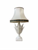 Italian porcelain lotus flower table lamp with shade H41cm excluding fitting