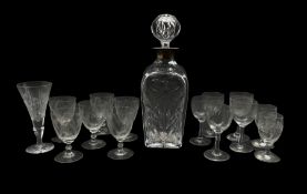 20th century silver mounted glass decanter of tapered square form by J B Chatterley & Sons Ltd