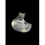 Lalique frosted glass model 'Happy Cat'