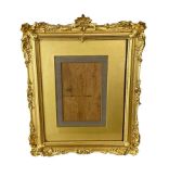 Victorian gilt upright picture frame with shell and floral mouldings with the paper label of Bullock