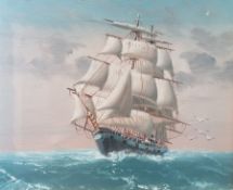 English School (20th century): Large Sailing Ship