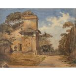Attrib. Frederick Henry Henshaw (British 1807-1891): Raphael's Studio in the Garden of the Villa Bor