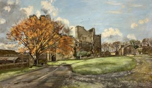 Thomas Leslie Kerkham (British 1918-1986): Sheriff Hutton Castle in Autumn