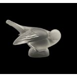 Lalique frosted glass model of a Sparrow with head under wing