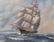 Ambrose (British 20th century): Brig in Stormy Seas