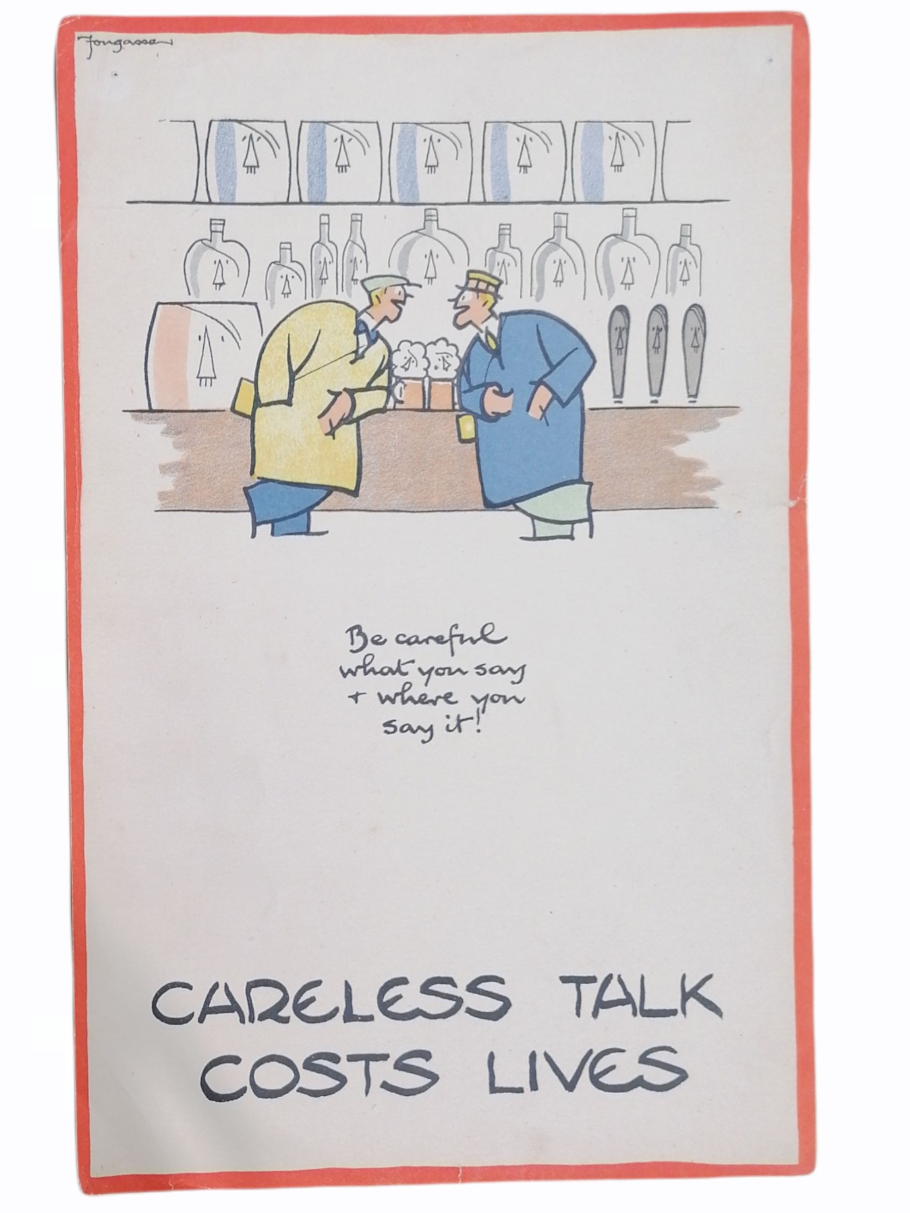 Fougasse (Cyril Kenneth Bird; British 1887-1965): 'Careless Talk Costs Lives' - Image 9 of 9