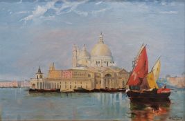 Henry Hubbard (British early 20th century): 'A View of Basilica di Santa Maria della Salute Venice