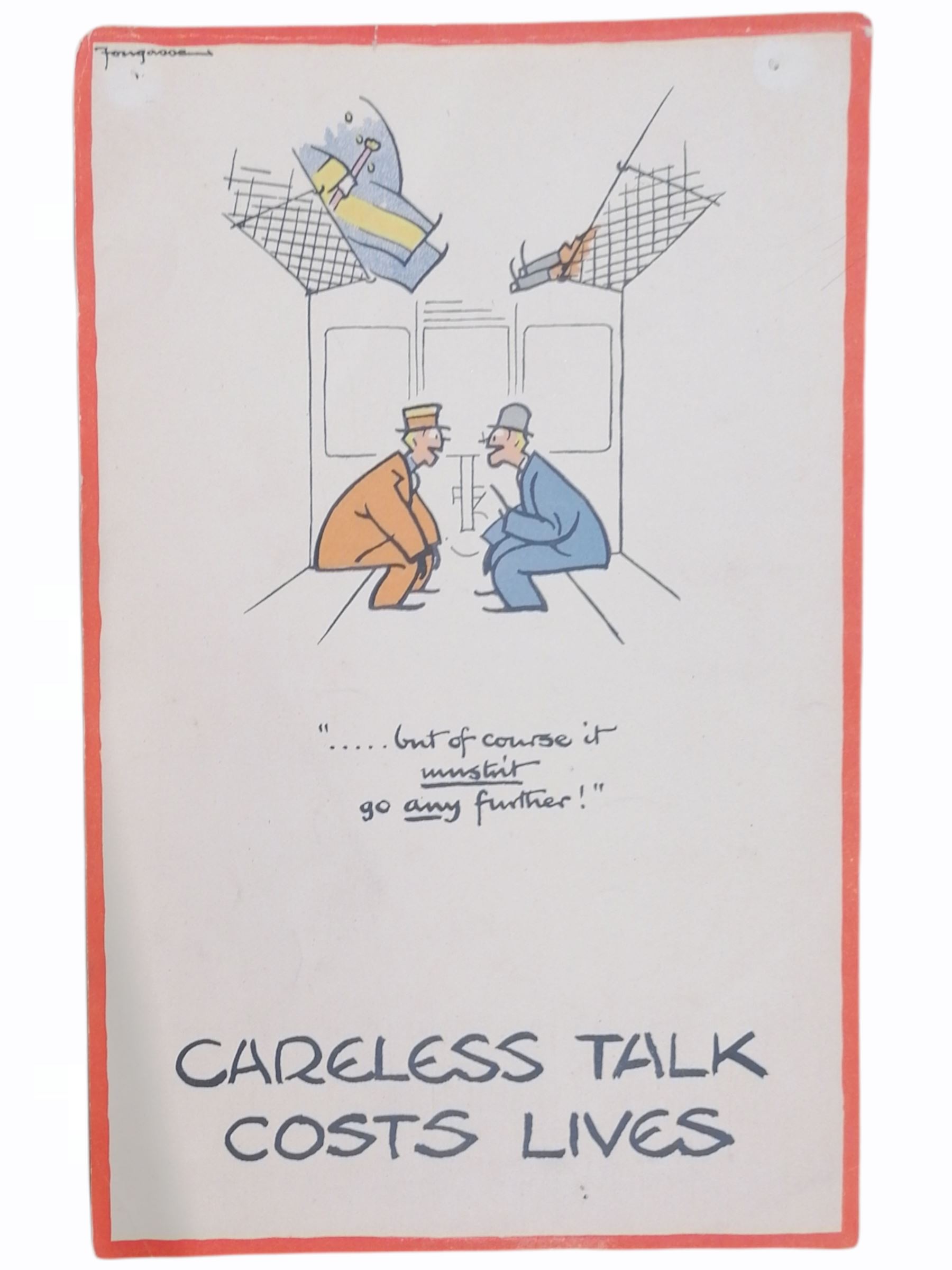 Fougasse (Cyril Kenneth Bird; British 1887-1965): 'Careless Talk Costs Lives' - Image 7 of 9
