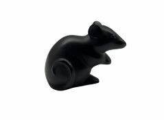 Lalique black glass model of a Mouse