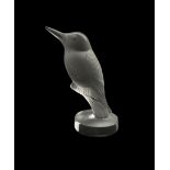 Lalique frosted glass model of a Kingfisher