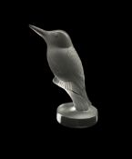 Lalique frosted glass model of a Kingfisher