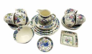 Masons Strathmore tea wares comprising six cups and saucers