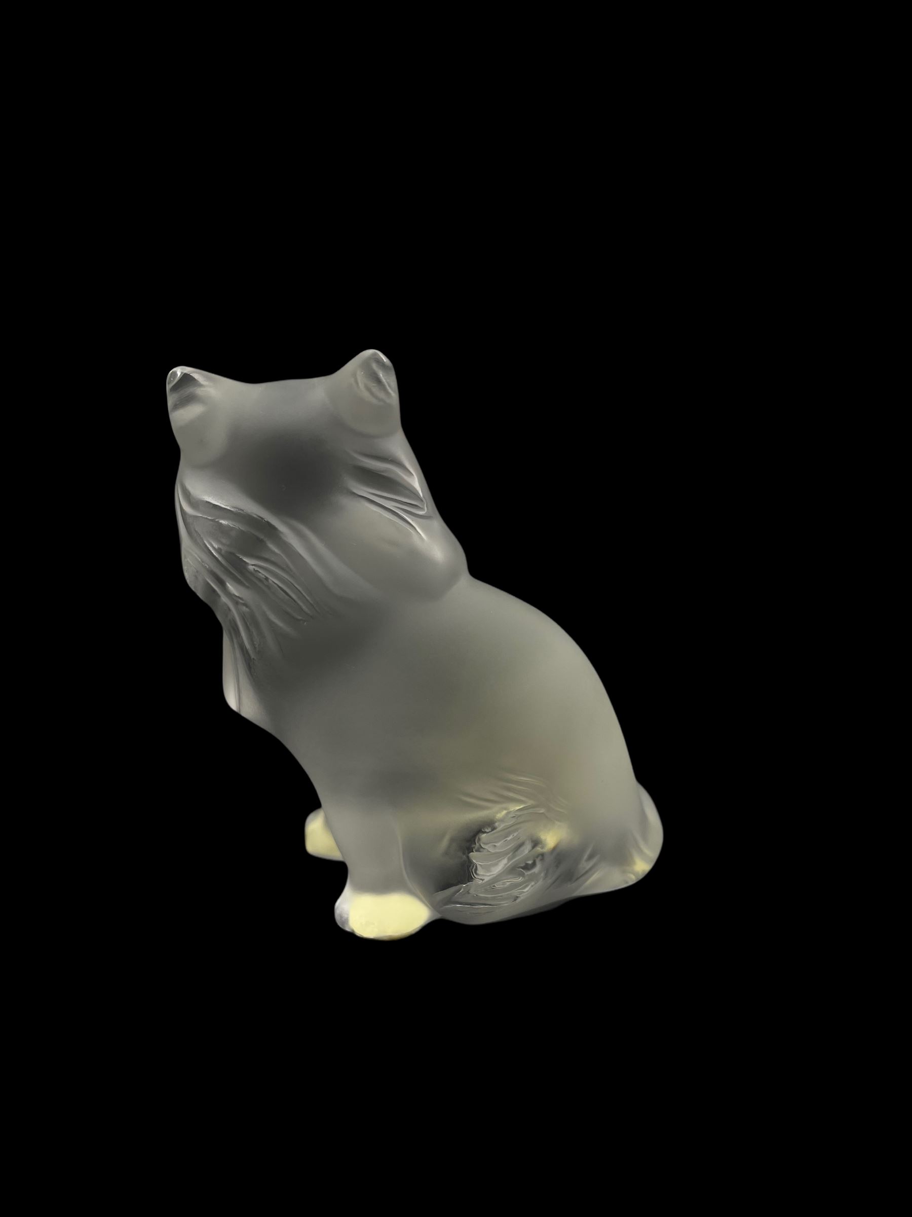 Lalique frosted glass seated model of 'Heggie Cat' - Image 2 of 3
