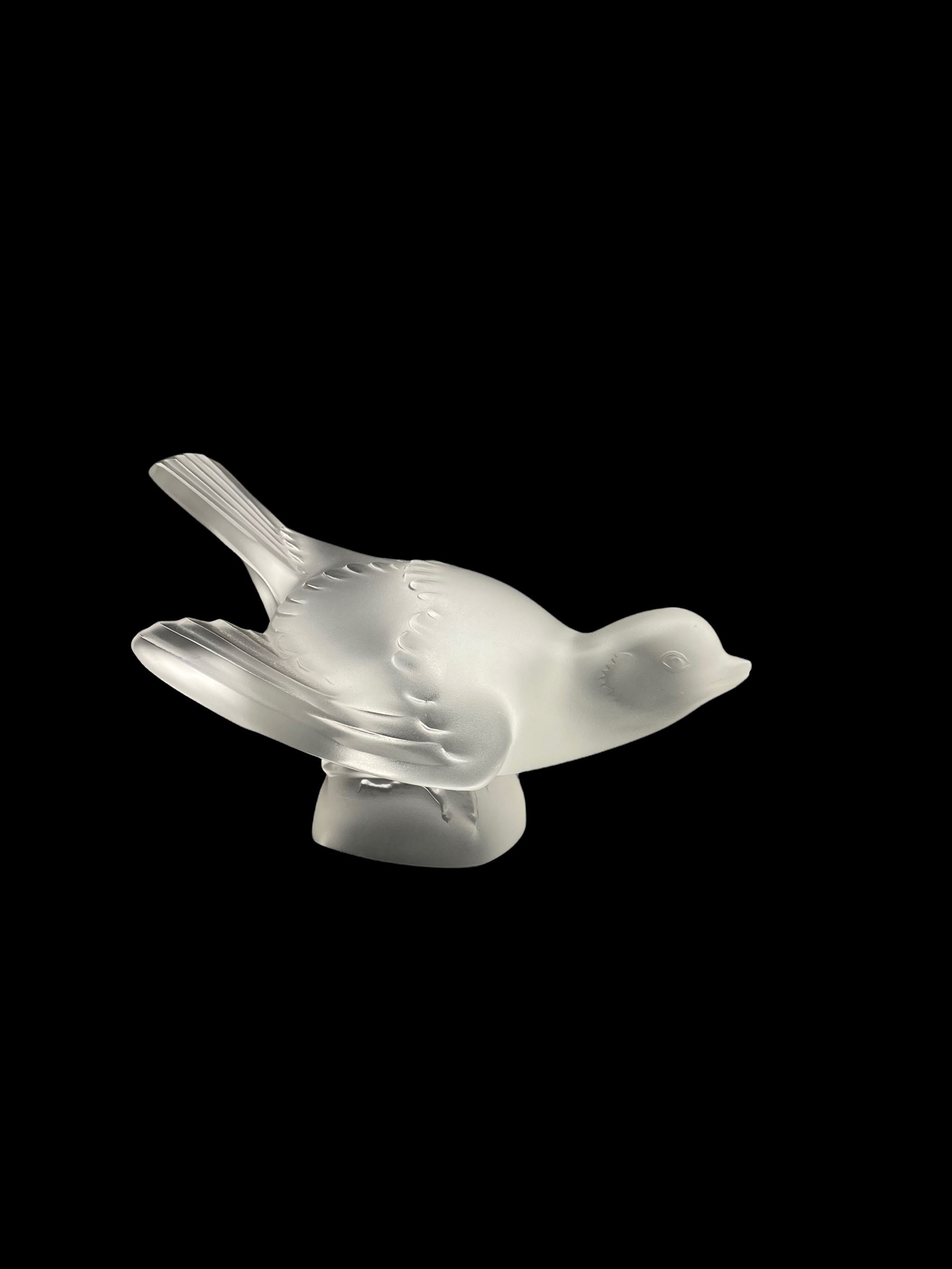 Lalique frosted glass model of a Sparrow with wings splayed - Image 2 of 3