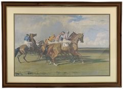 After Sir Alfred Munnings (British 1878-1959): 'On the Way to Epsom' and 'After Starter's Orders'