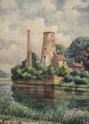 Karl Salsbury Wood (1888-1958): Riverside Windmill