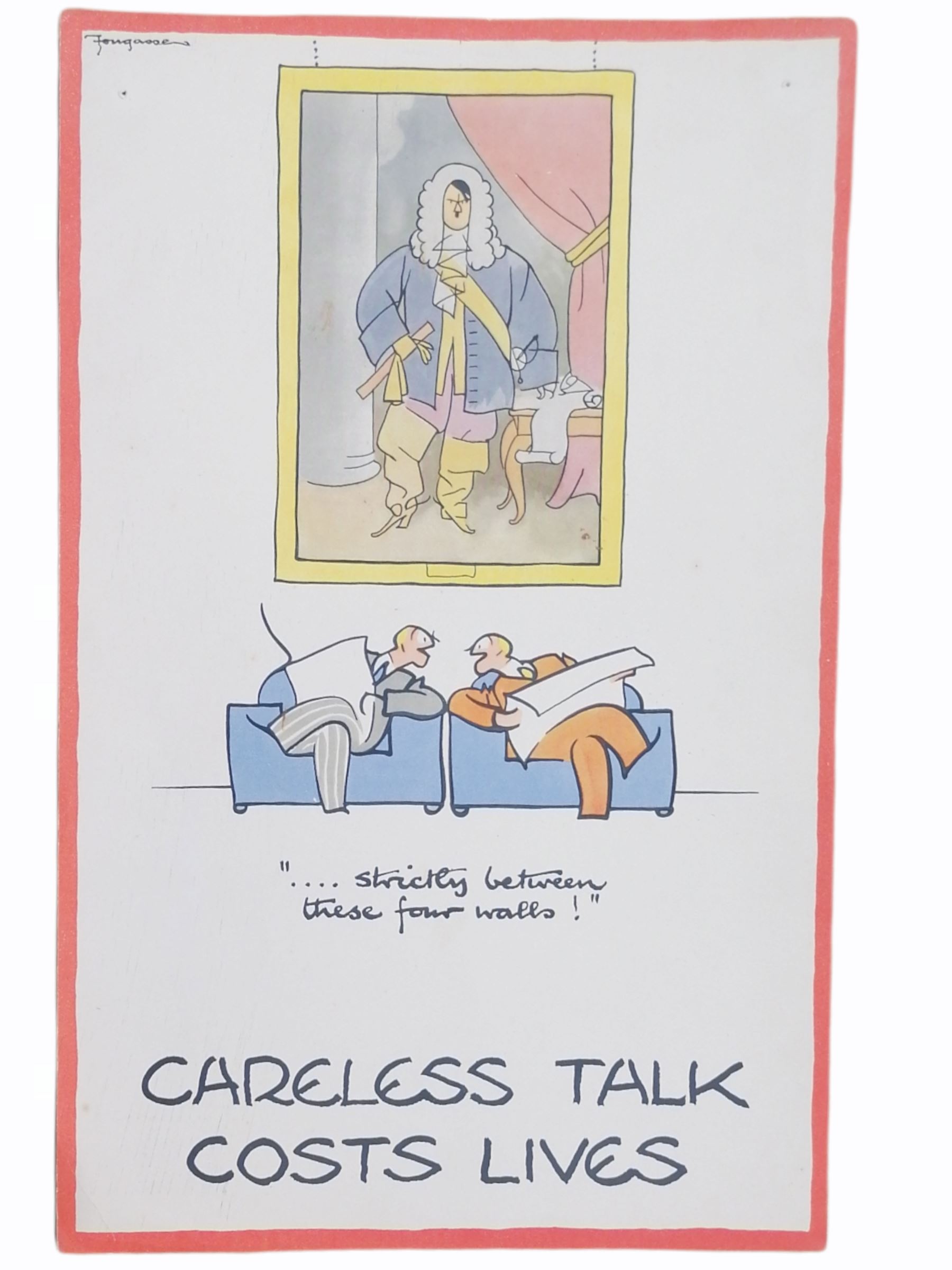 Fougasse (Cyril Kenneth Bird; British 1887-1965): 'Careless Talk Costs Lives' - Image 8 of 9